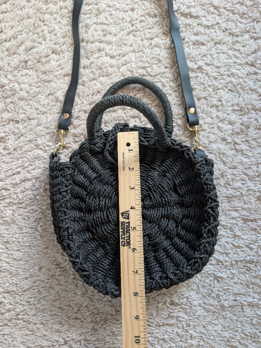 Bujibaja by Hat Attack Black Woven Straw Circle Bag - Picture 4 of 9